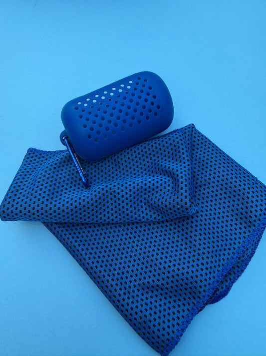 Silicone-housed cooling towel